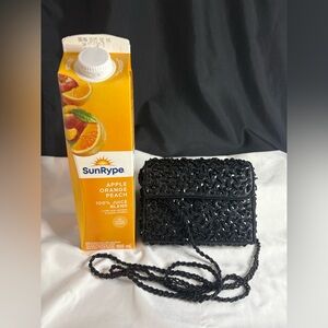 Black beaded and sequin evening bag